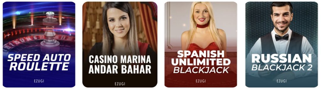 Glory Casino canlı oyunlarının önizlemesi